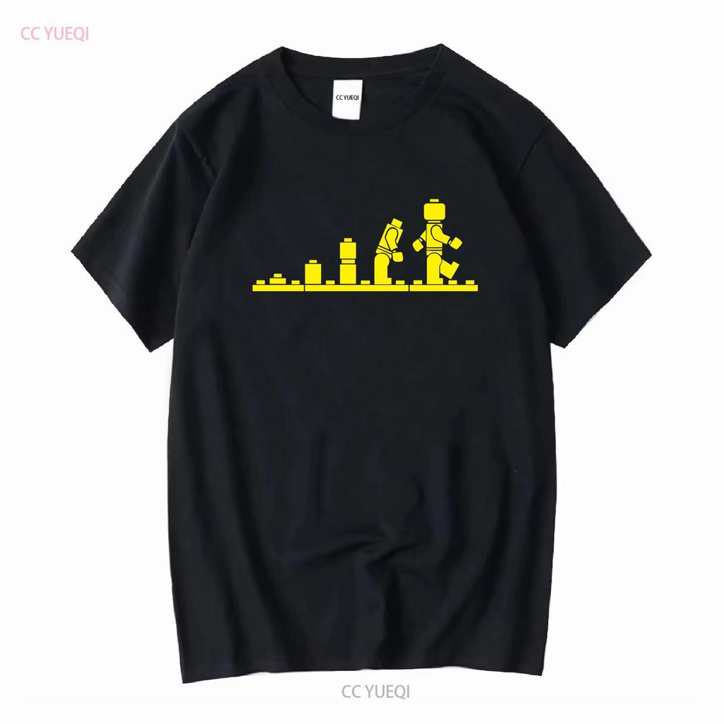 Bricks Evolution Mens T Shirt Movie Master Builder Classic Awesome Spaceman Funny Kids Present Idea Joke Top Dad Vintage