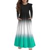 Girls' Tiered Ruffle Dress - Long Sleeve Printed Maxi With Pockets
