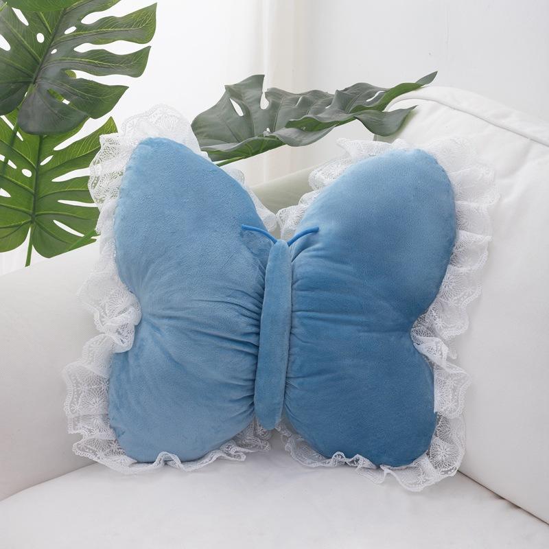 Simulated Lace Butterfly Pillow for Girls' Home Bedroom Sofa Cushion Pillow Sleeping Pillow Ornament