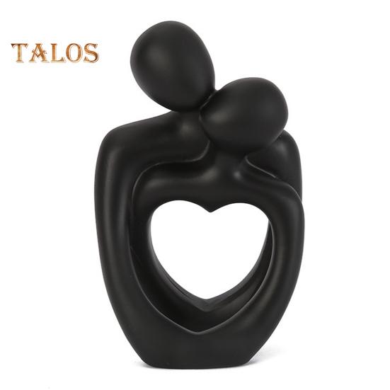 Sculpture de couple minimaliste en résine, statue d'amoureux enlacés, statue de bureau abstraite de couple pour la décoration de la maison, cadeau d'anniversaire de Saint-Valentin