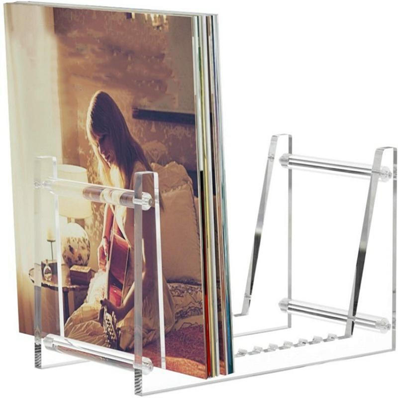 Practical-Clear Vinyl Record Stand Holder For Desktop Album Storage, Acrylic Vinyl Record Shelf Display