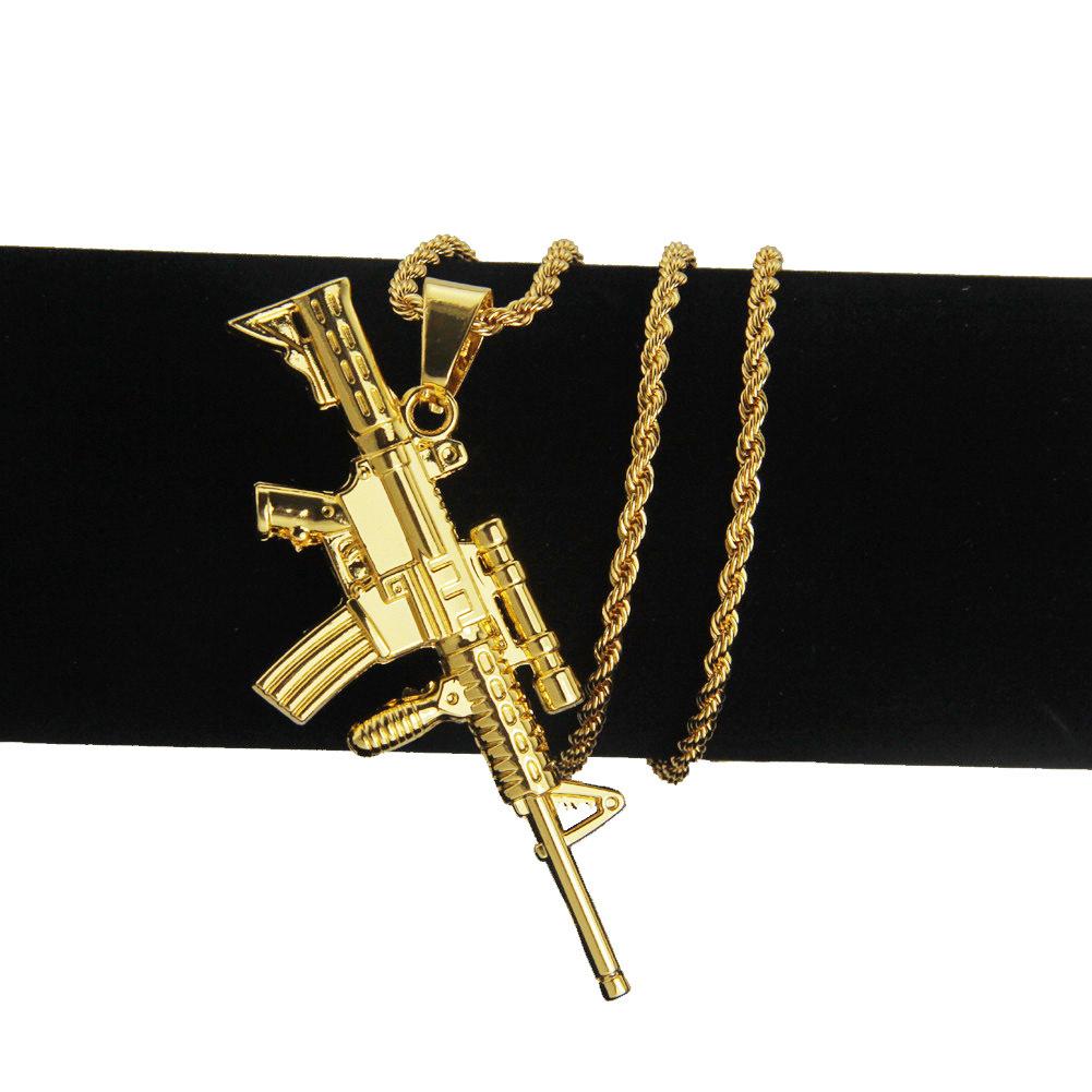 Colier mitralieră Hip Hop colier mitralieră Colier scurt la modă europeană și americană