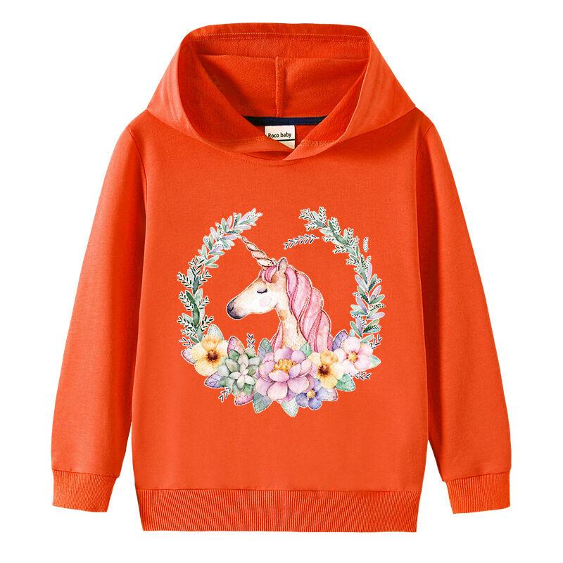 Unicorn Hoodie Sweater with Pocket for Kids Boys Girls Children's Clothing Sweatshirt