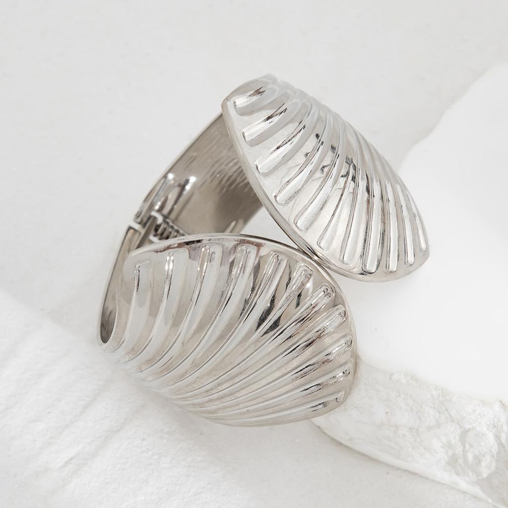 Bracelet Personalized Alloy Scallop Spring Open Bracelet, Exaggerated Shell-shaped Wide-sided Bracelet Jewelry