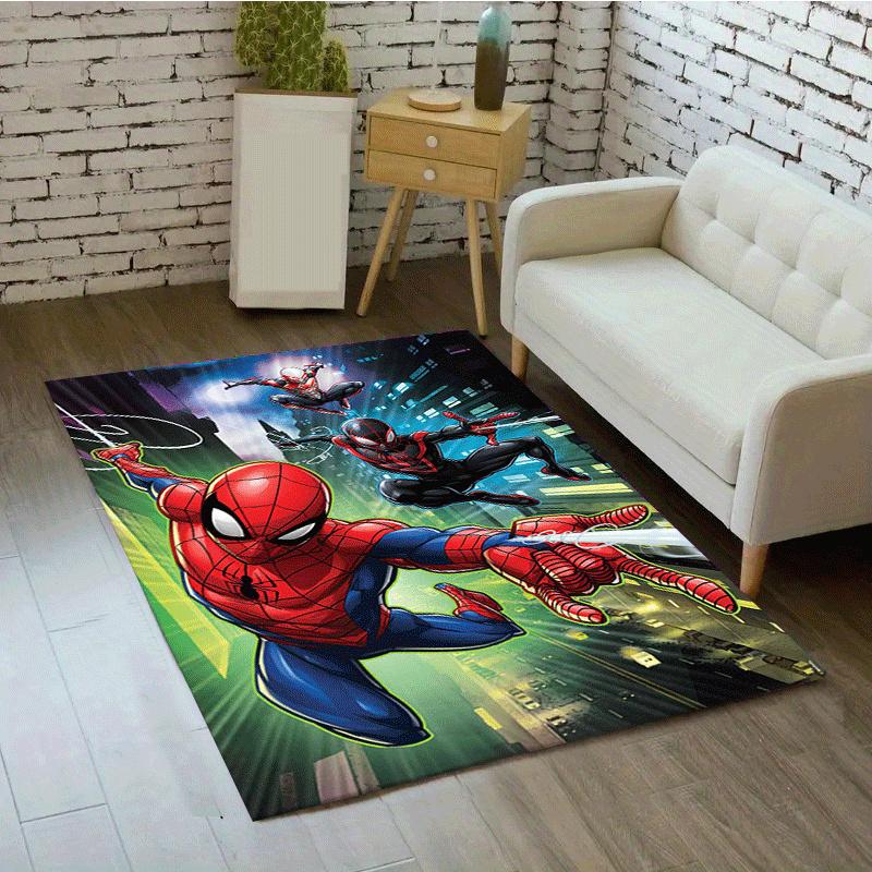1pc Spider-Man Pattern Area Rug Soft Flannel Floor Mat for Living Room,Office,Bedroom and Carpet,Sofa Coffee Table Floor Mat