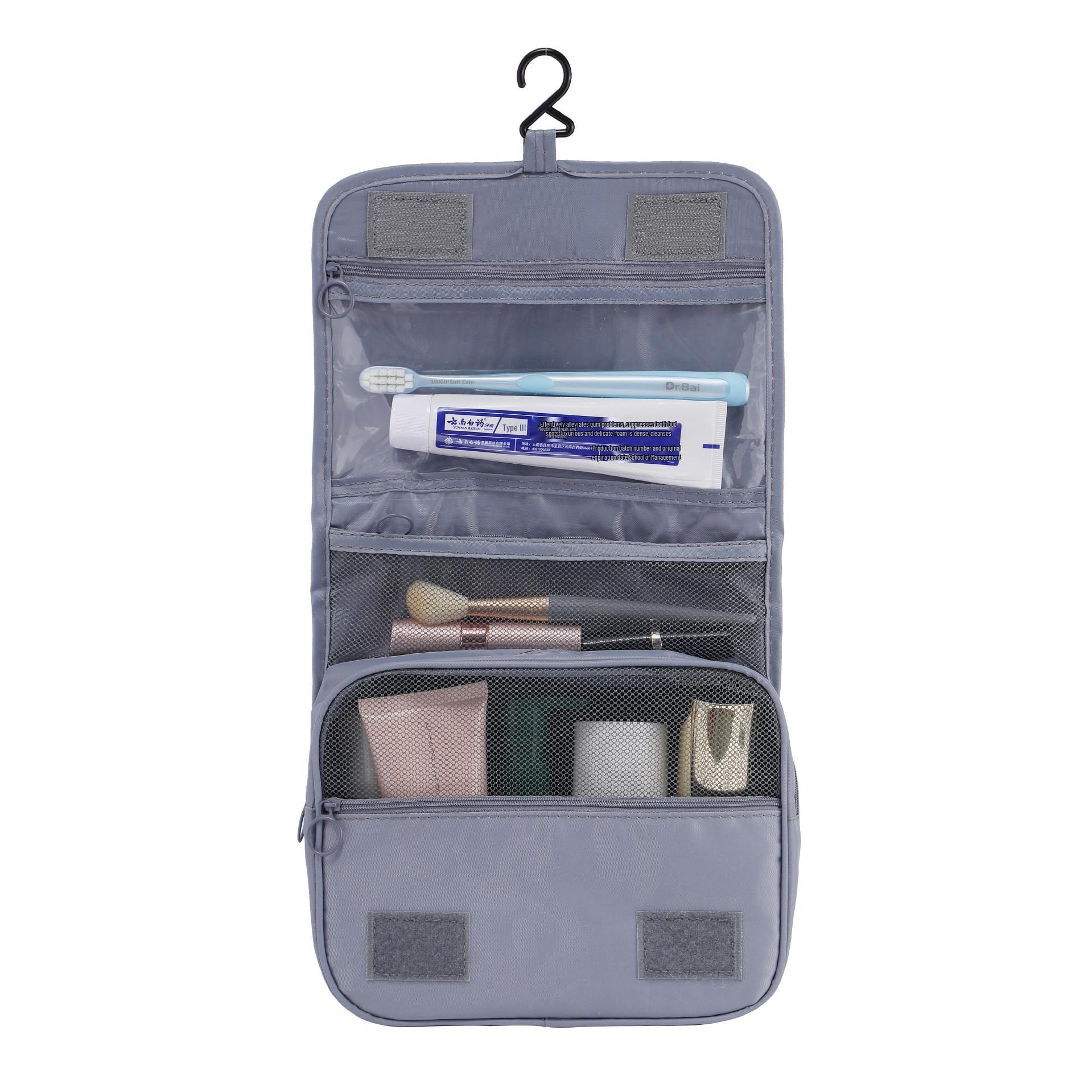 Cationic Hanging Wash Bag: Frosted Wet/Dry Separation Makeup & Travel Storage