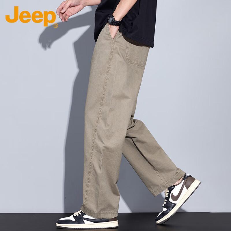 Jeep Men's Straight-Leg Cotton Cargo Pants