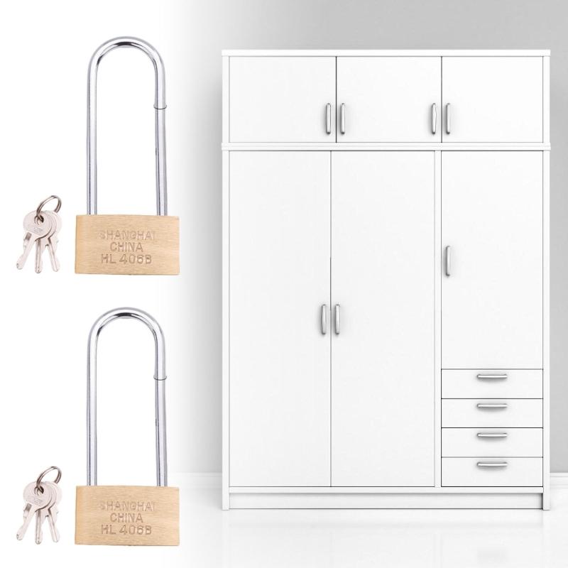 Secure Key Padlocks Extended Shackles Weatherproof Body Rustproof Mechanism Accessory for School Gym Equipment