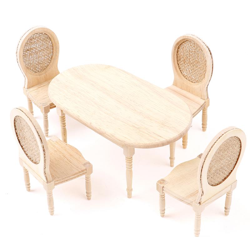 1:12 Puppenhaus Miniatur Esstisch Stuhl Set Puppenhaus Küchenmöbel Spielzeug