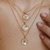 Women's Jewelry Straps Titanium Steel Vintage Shell Zodiac Coin Necklace Gifts for Girlfriends
