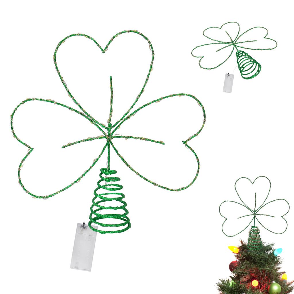 St. Patrick's Day Glowing Tree Top Decoration, 5 Meter Green Light Line, Irish Day Desktop Ornament For Festive Atmosphere (without Batteries).