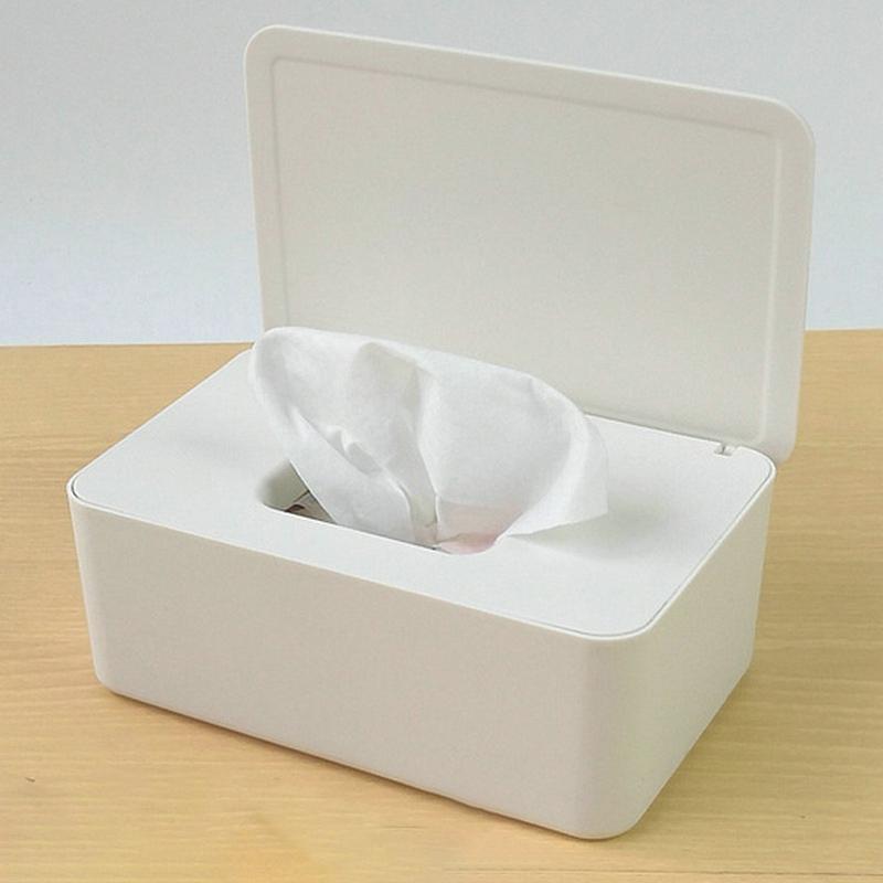 Wet Wipes Dispenser with Lid Plastic Tissue Dispenser Box for Bathroom Bedroom Living Room