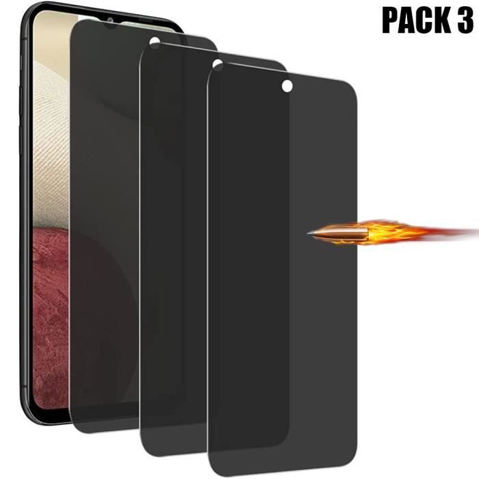 Film de protection verre trempé anti-espion pour Samsung Galaxy A12 - BOOLING - Lot de 3
