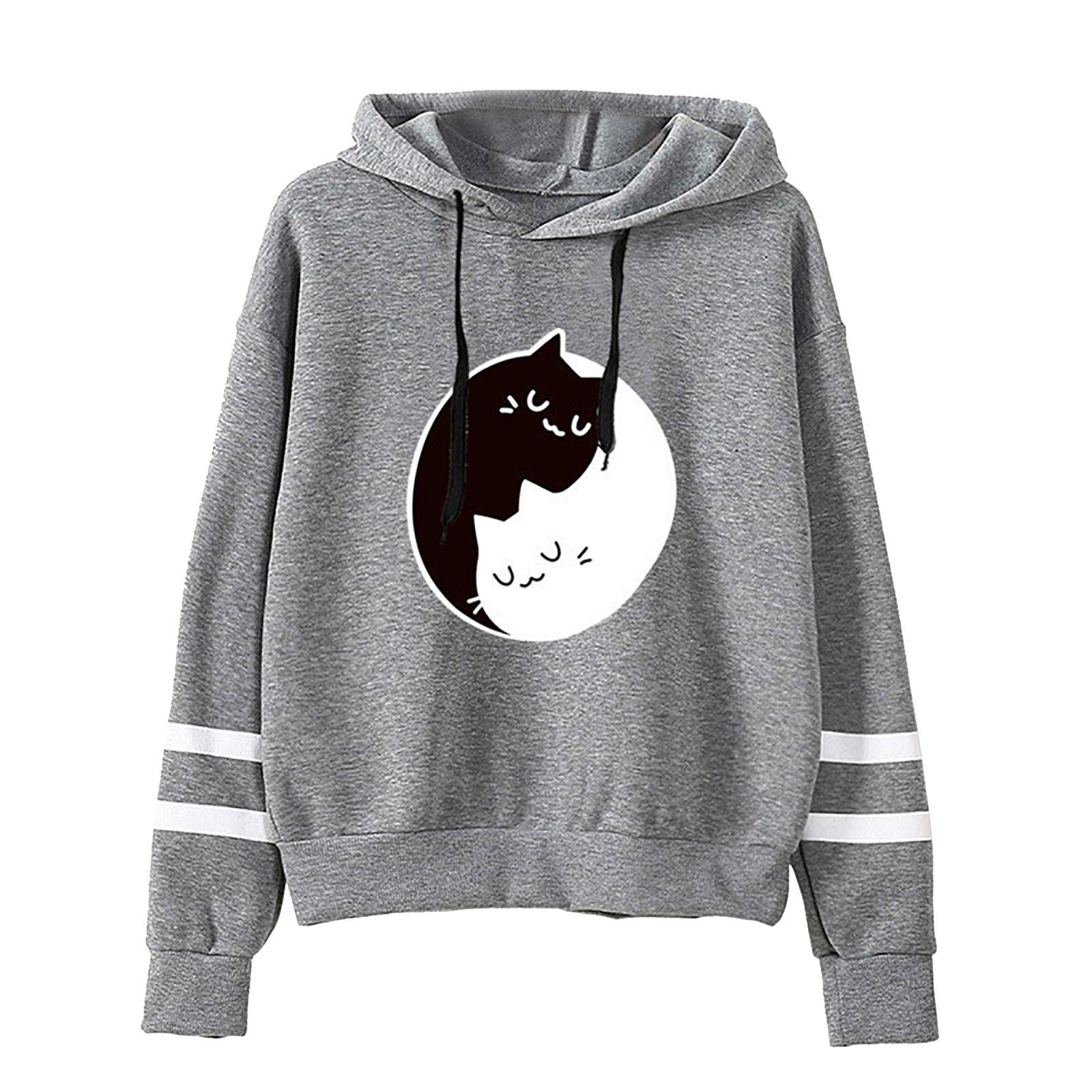 

Жіночий Новий Вільний Худі з Принтом Пуловер з Довгим Рукавом M