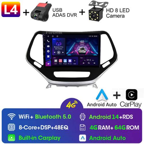 Car Auto For Jeep Cherokee 5 KL 2014 - 2018 Android Radio Carplay 4G GPS Navigation Multimedia Stereo Player QLED BT No 2din DVD