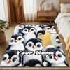 1PC Custom Name Penguin Parade Theme Floor Mat Ideal for Living Room, Game Rooms, Office, Bedroom, Floor Mat Playful Design