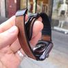 Leather+Silicone Strap for Apple Watch Band Ultra 49mm 44mm 45mm 41mm 46mm 40mm 42mm Magnetic Bracelet Iwatch Series 10 9 8 7 6