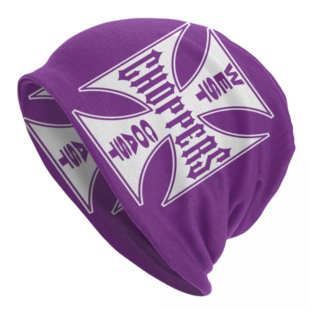 Custom West Coast Iron Cross Choppers Skullies Beanies Caps Winter Knitted Hat Unisex Women Cool Adult Bonnet Hats Outdoor Ski Cap
