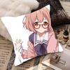 Kuriyama Mirai Animation Kyoukai No Kanata Pillow Case Fashion Square Pillowcase Bedroom Sofa Room Ins Decoration Leisure