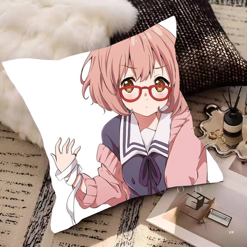 Kuriyama Mirai Animation Kyoukai No Kanata Pillow Case Fashion Square Pillowcase Bedroom Sofa Room Ins Decoration Leisure