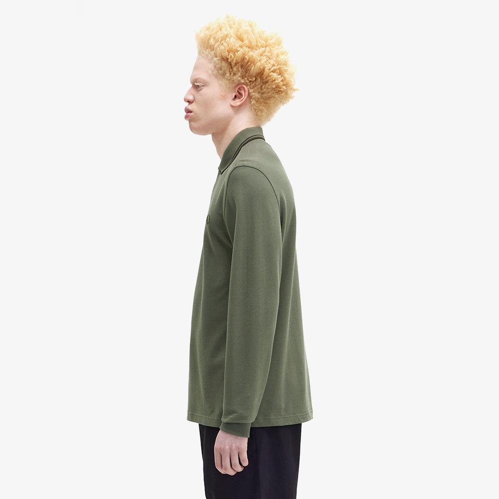 FRED PERRY [M3636] Long Sleeve Twin Tip Fred Perry Shirt - Laurel Green/Night Green Afpm2433636-W49