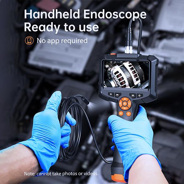 Industrielles Endoskop, 4,3'' IPS-Bildschirm 1080P HD Boroskop mit 8 einstellbaren LED-Leuchten, IP67 Wasserdichtes Endoskop, Schlangen-Inspektionskamera Handheld