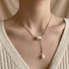 Adjustable Length Rope Clavicle Chain Zinc Zinc Alloy Heart Pendant Necklace Y2K Water Drop Necklace  Party