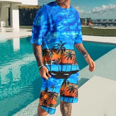 Men's Graphic Tees Sets Matching Sets Short Sleeve Short Pants Crew Neck Hawaiian Designer Casual Outdoor