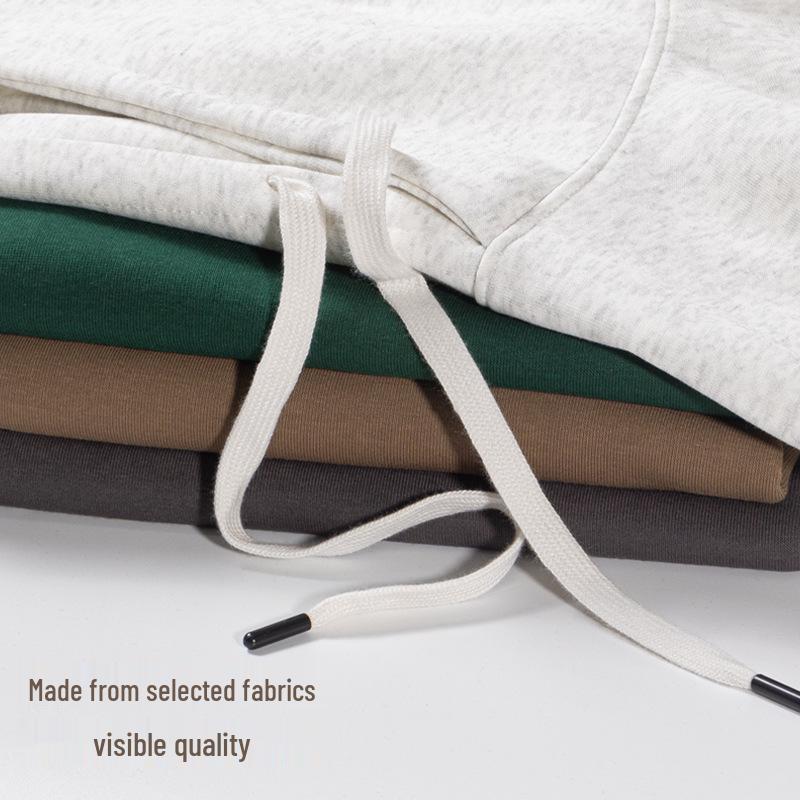 Men's and Women's Warm Cotton Hooded Sweatshirt - Plain Color, Loose Fit, Autumn Winter Style