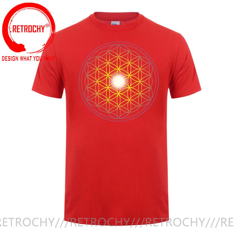 2022 Brand Tshirt Mandala T Shirt Metatrons Cube Flower Of Life Sacred Geometry Tees Graphic Tshirt Star Cluster Chic Clothes S