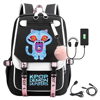 Witch Hunter Cartoon Printing Middle School High School Student School Bag Strap USB Multifunctional Backpack