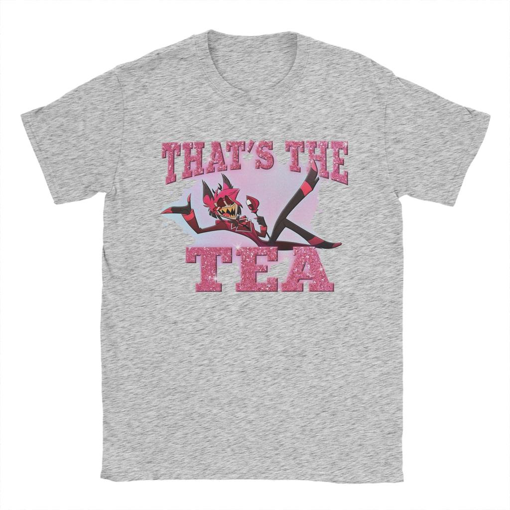 Alastor That's The Tea Hazbins Hotels T-Shirts for Men  Novelty Cotton Tees Crewneck Short Sleeve T Shirt Party Tops
