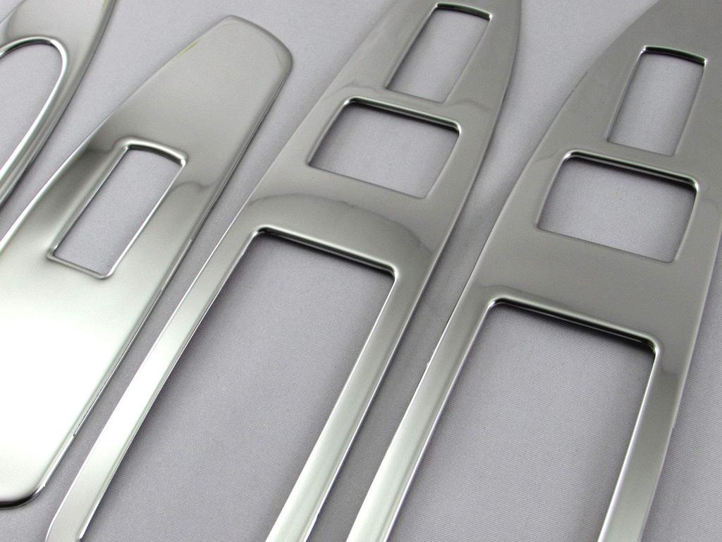 BRIGHTZ Mirror Stainless Steel Window Switch Covers for the 7 Series F02 760 Ultra-High (740Li, 750Li, 760Li, 740, 750, V12, Bi-Turbo) [WIN-SWI-010]