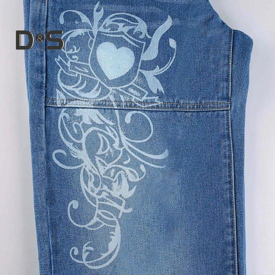 Women Jeans Mid Waist Irregular Individual Printing Retro Style Straight Wide Leg Patchwork Full Length Trousers for Vacation Travel Work School