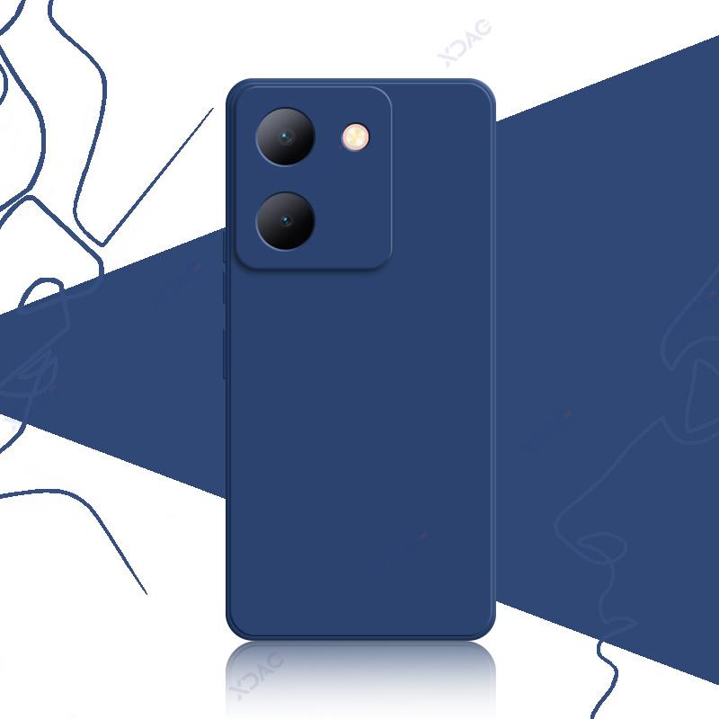 Luxury Square Liquid Silicone Cases for VIVO Y36 V2247 4G V2248 5G 6.64" VIVOY36 360 Soft Phone Covers Waterproof Bags