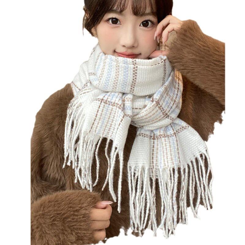 Imitation Cashmere Plaid Scarf for Women's High-end Feel, Winter Women's Scarf, Student Christmas Gift Shawl