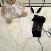 Ballet-Style Bow Mid-Calf Socks Women Summer Thin Hollow-Out Lace Slouch Socks