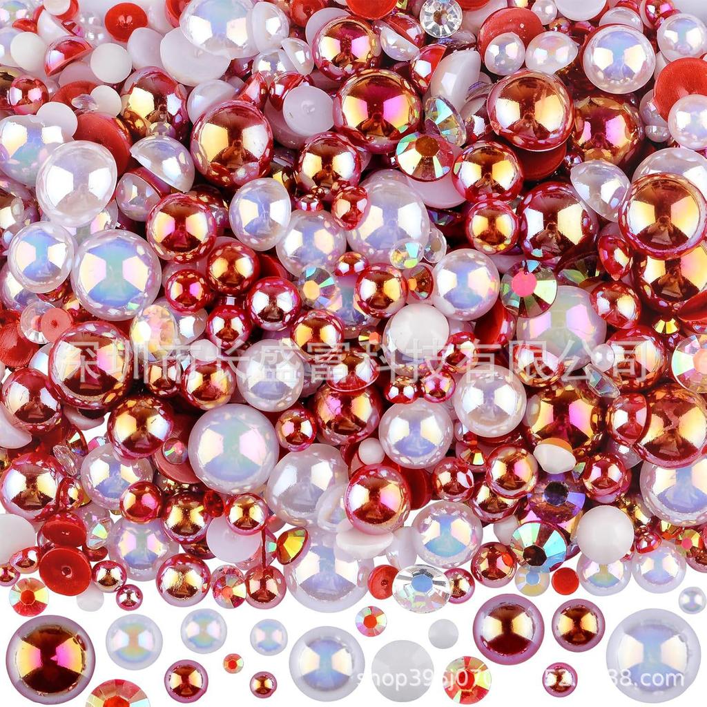 Multi-color Half Pearl Nail & Craft Embellishments for Nails, Phone Cases, Earrings & Hair Clips
