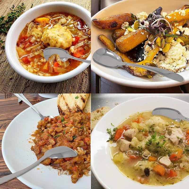 Metal Square Measuring Spoons Stainless Comfortable Handle Sugar Spoon Dry Or Liquid Food Eating Spoon For Dessert Ice Cream