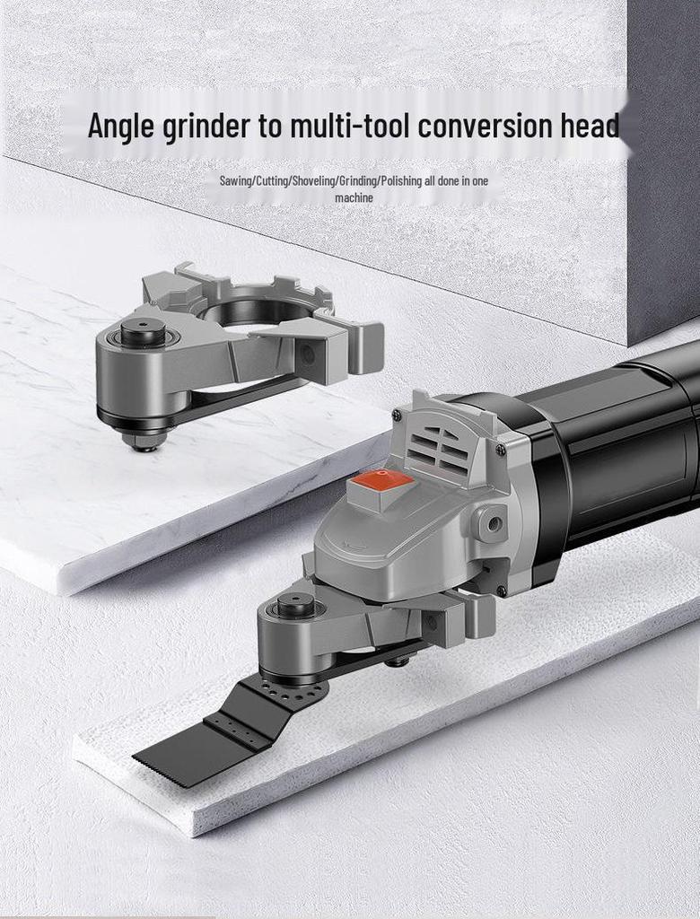 Multifunctional Electric Edge Trimmer & Angle Grinder Adapter: Converts to Cutting Machine, Electric Shovel, and Woodworking Tool Set.