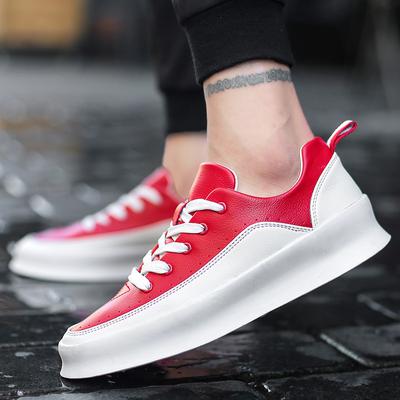 Hip Hop Street Fashion Men Casual Shoes  Leather Sneakers Black White Male Walking Shoes Non -Slip Breathable Shoes