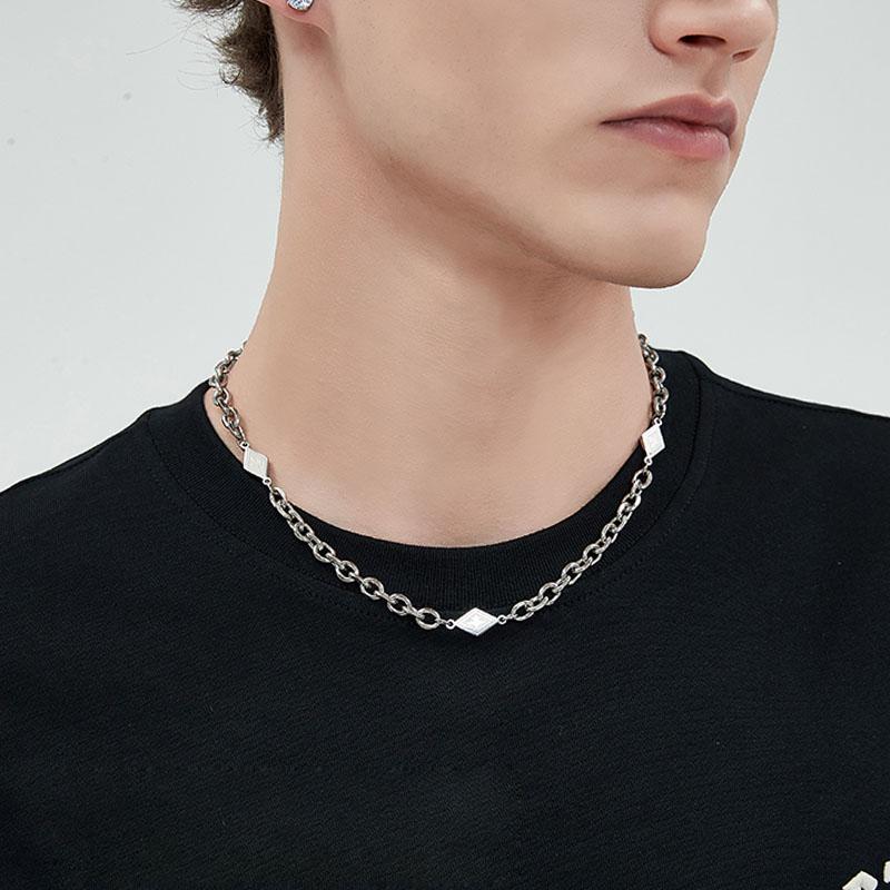 Hip Hop Κολιέ Γεωμετρικό Ρομβοειδές Αστέρι Ατσάλινα Κολιέ Λαιμού Κολιέ Κολλάρ Κορεατικό Στυλ Ανοξείδωτο Ατσάλι Κολιέ Άνδρες Γυναίκες