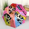 The Powerpuff Girls1 Print Automatic Umbrella, 8 Rib Iron Frame, Plastic Handle, Suitable for Outdoor Travel &Daily , Ideal Gift