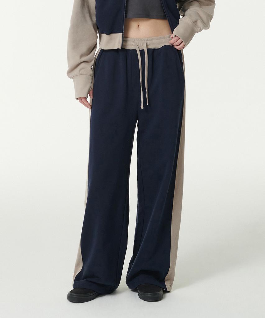 MUSINSA STANDARD WOMAN Women'S Side Panel Lounge Sweatpants [Navy/Grayish Beige]