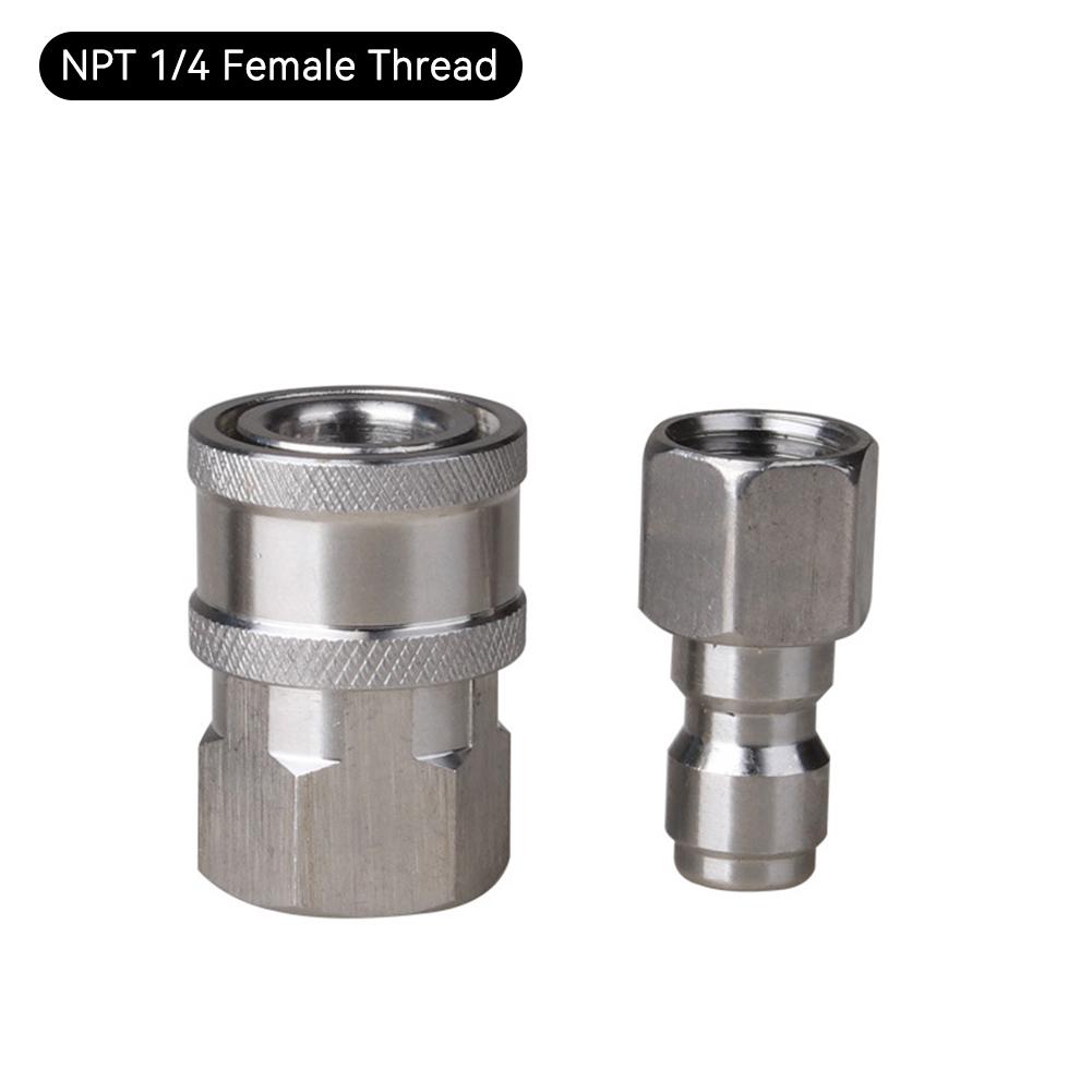 2Pcs/Set Stainless 3/8" 1/4" Quick Connector & Plug With NPT3/8 NPT1/4 Male Female Fitting Thread High Pressure Washer Accessories