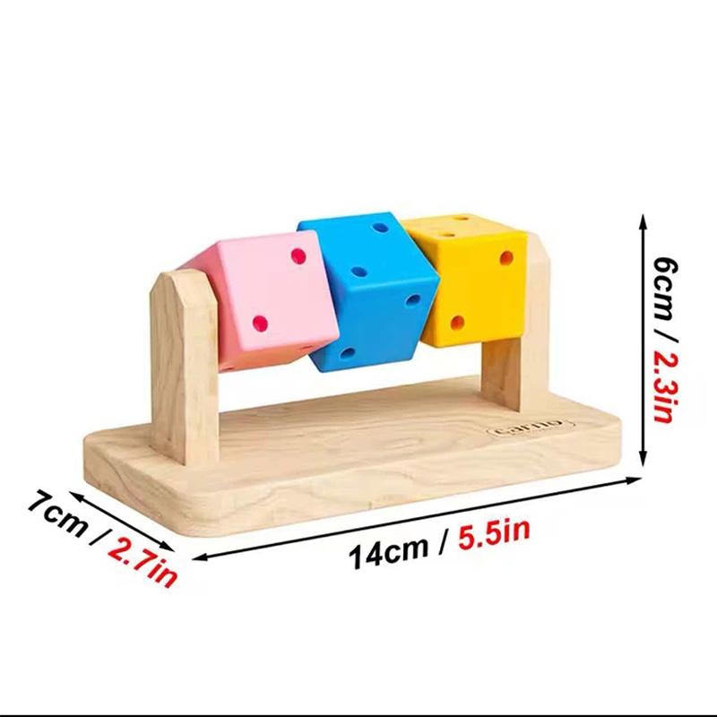 Wooden Hamster Fun Cube Chew Toy Colorful Natural Wood Teeth Grinding Toy Hideout Plaything for Syrian Hamster