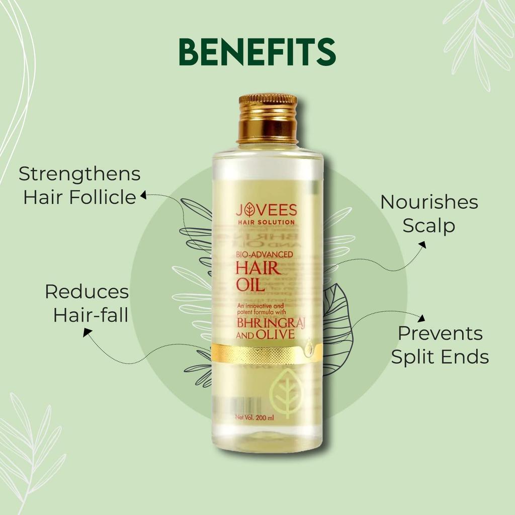 Jovees Herbal Bringraj Olive Bio Advanced Hair Oil For Dry Damaged Hair Nourishes Scalp 200ml