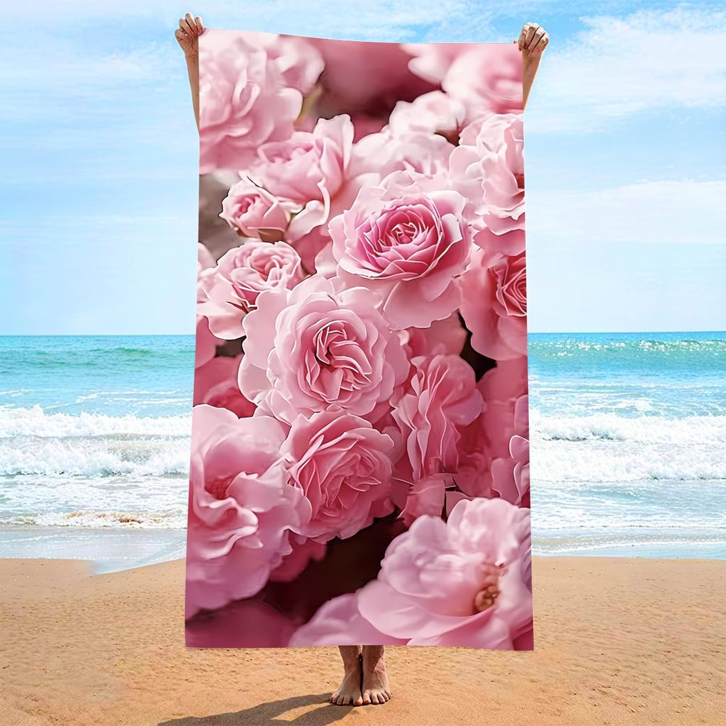 Romantic Red Love Heart Print Polyester Beach Towel Quick Dry Sandproof Bath Towels Summer Swimming Pool Vacation Blanket Mat