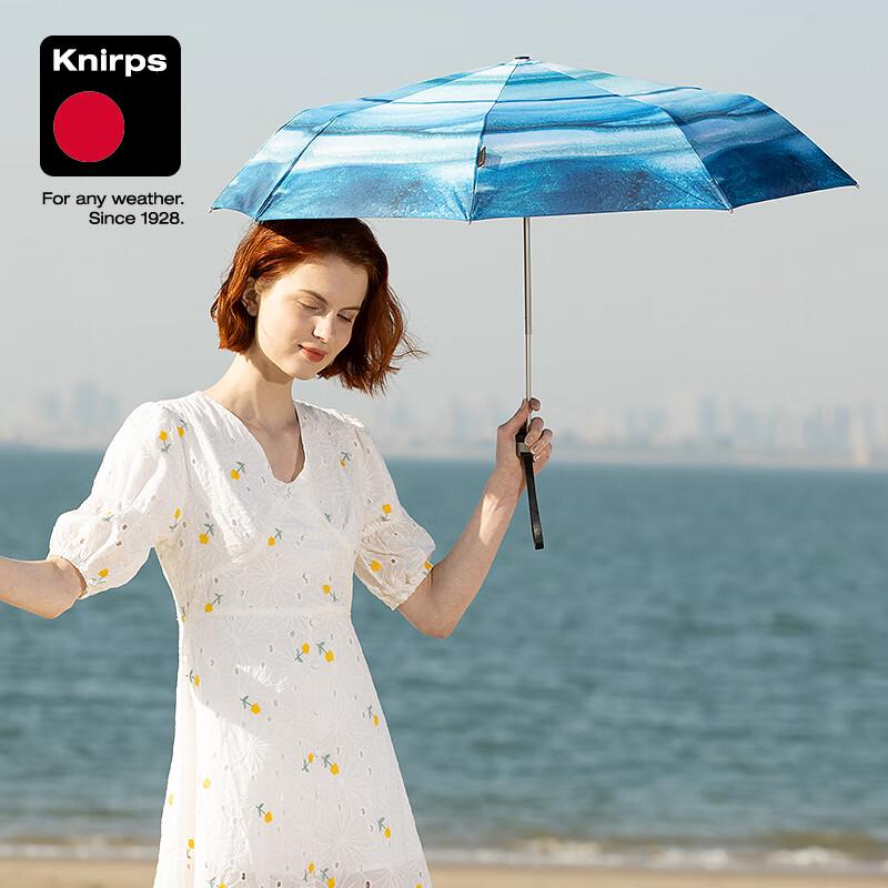 Knirps Three-Fold Folding UV Protection Sun & Rain Umbrella