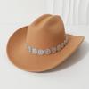 Men's unisex western cowboy hat Metallic flower rhinestone gem accessories Gentleman's hat Hiking hat